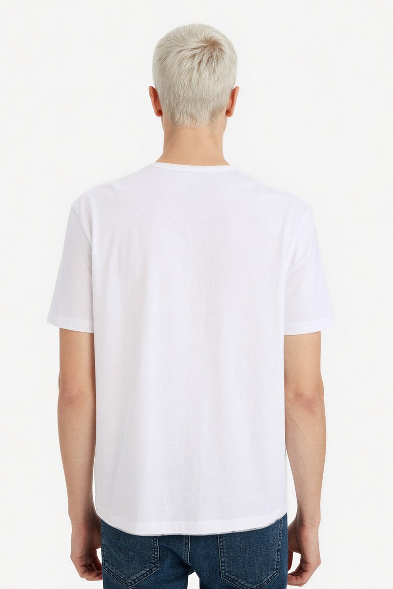 DeFacto White Man 100% Cotton Heavy Fabric T-Shirt Casual - Image 5